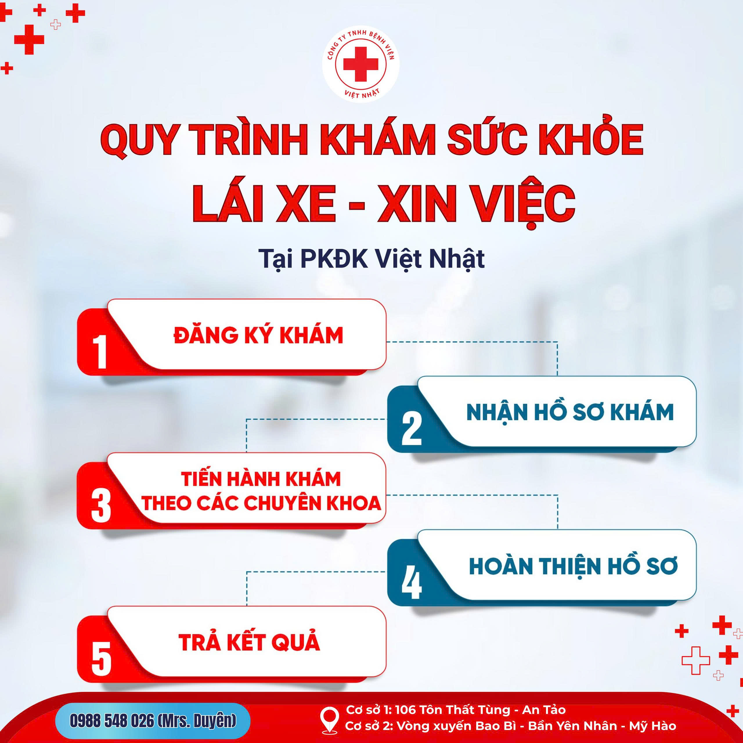 QUY TRÌNH KHÁM SỨC KHỎE LÁI XE – XIN VIỆC TẠI VIỆT NHẬT