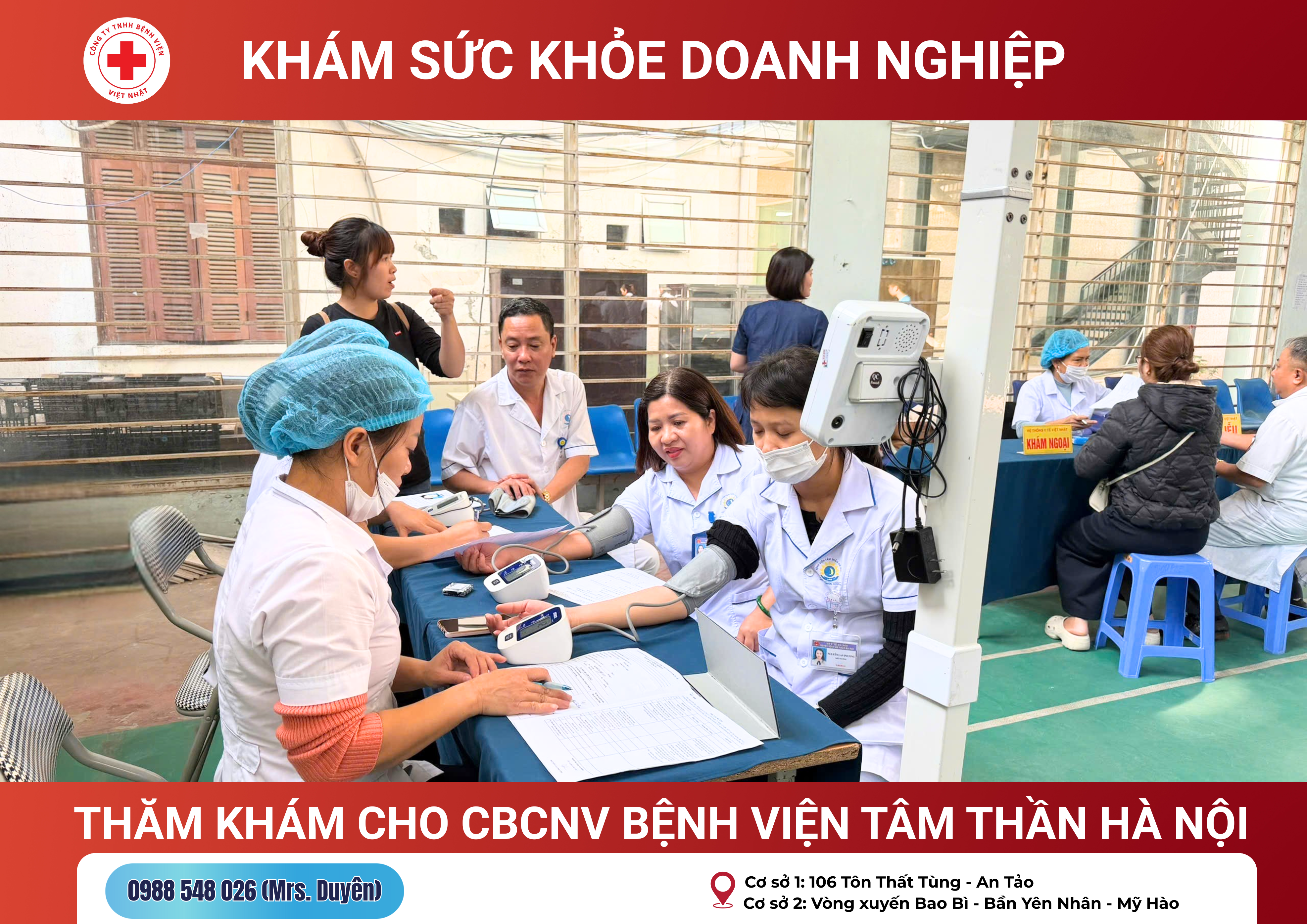 PHÒNG KHÁM ĐA KHOA VIỆT NHẬT ĐỒNG HÀNH CÙNG CBCNV BỆNH VIỆN TÂM THẦN CHĂM SÓC SỨC KHỎE NGƯỜI LAO ĐỘNG