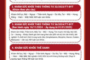 THÔNG BÁO TRIỂN KHAI KHÁM SỨC KHỎE LÁI XE THEO THÔNG TƯ 36/2024/TT-BYT (MỚI NHẤ