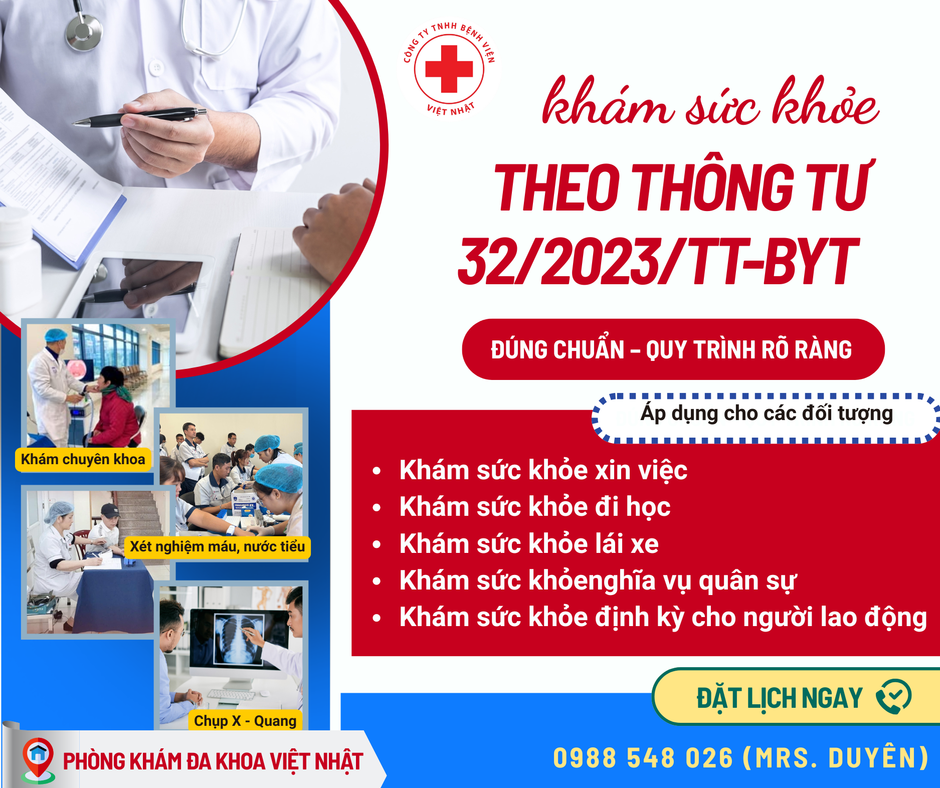 KHÁM SỨC KHỎE THEO THÔNG TƯ 32/2023/TT-BYT