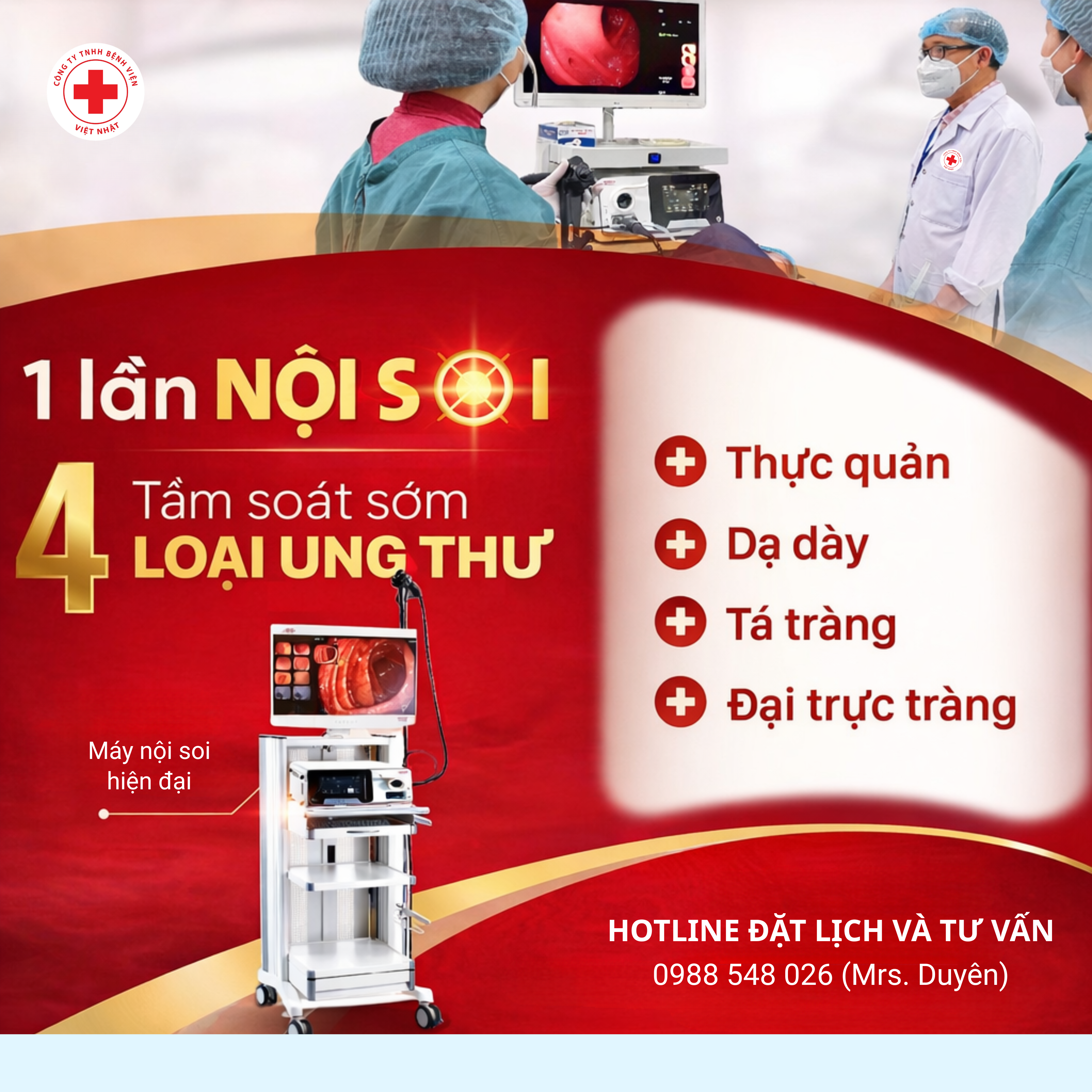 1 LẦN NỘI SOI TẦM SOÁT SỚM 4 LOẠI UNG THƯ TIÊU HÓA (THỰC QUẢN – DẠ DÀY – TÁ TRÀNG – ĐẠI TRỰC TRÀNG)