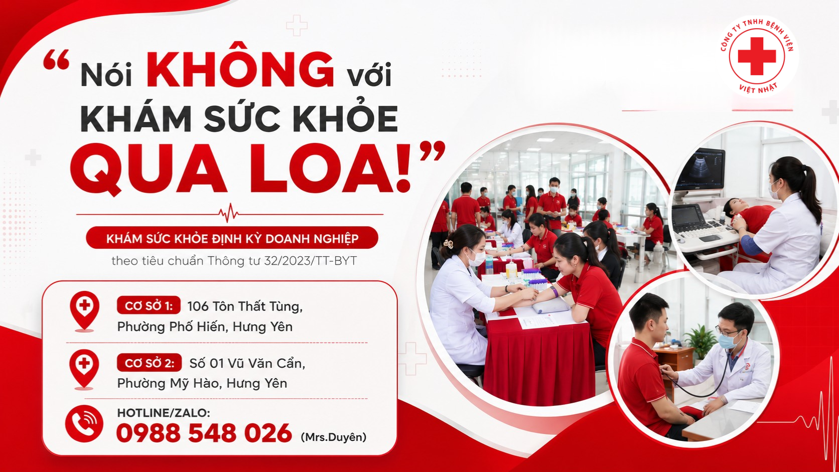 PHÒNG KHÁM ĐA KHOA VIỆT NHẬT: NÓI KHÔNG VỚI KHÁM SỨC KHỎE DOANH NGHIỆP QUA LOA