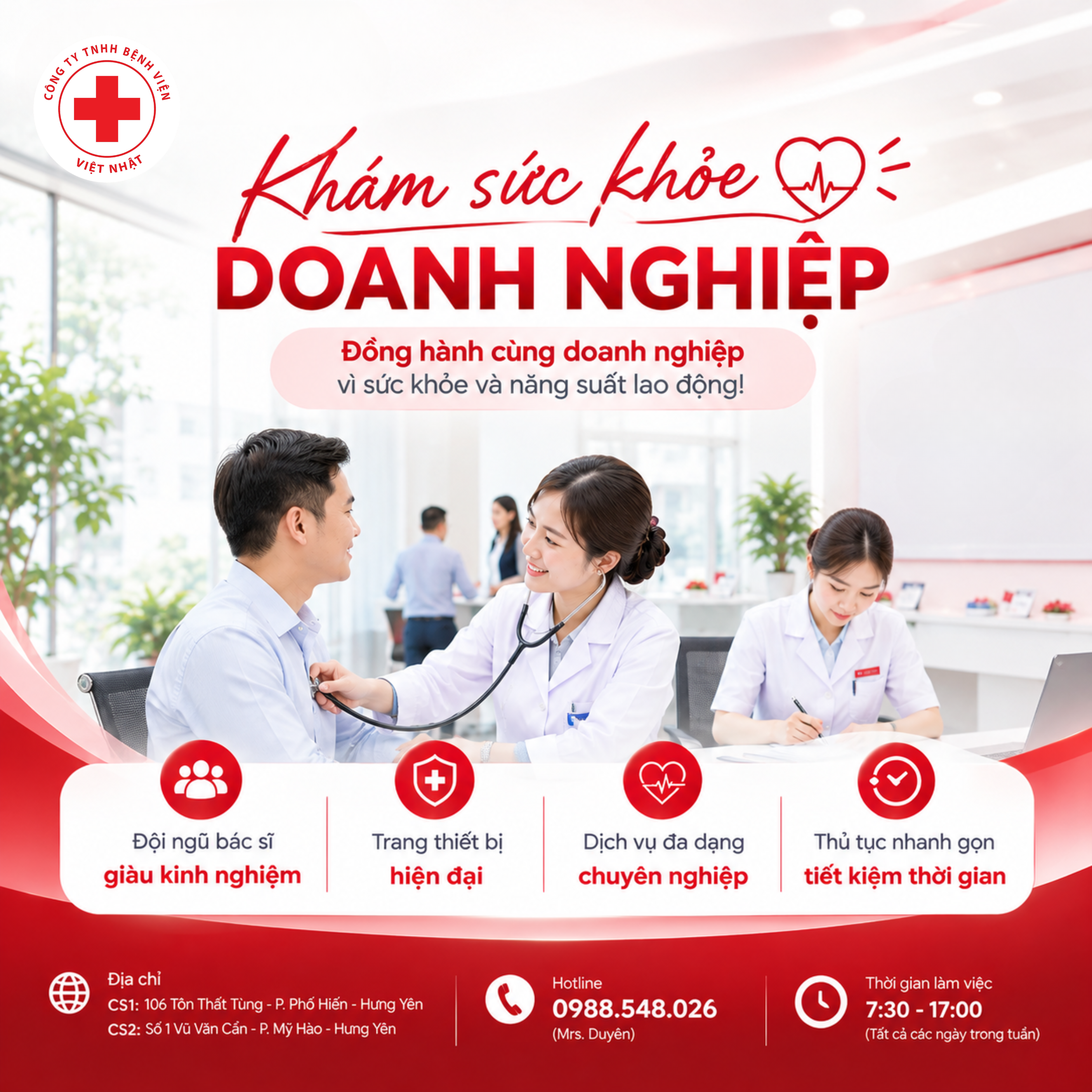 KHÁM SỨC KHỎE DOANH NGHIỆP CUỐI NĂM: CHỦ ĐỘNG ĐẶT LỊCH, AN TÂM CHĂM SÓC NHÂN SỰ